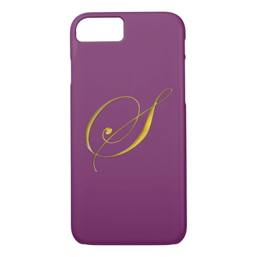 Gold Monogram Initiaal S iPhone 7 Hoesje (Achterkant)