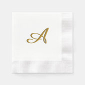 Gold Monogram Initiaal Servet (Voorkant)