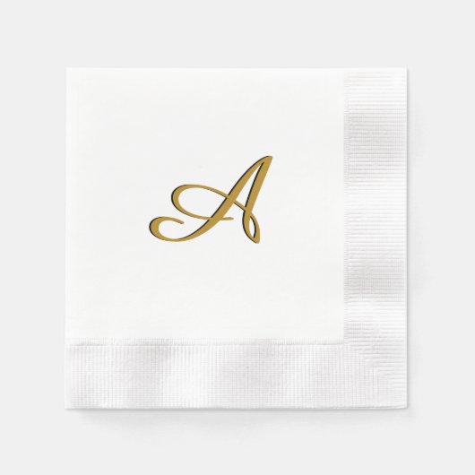 Gold Monogram Initiaal Servet (Voorkant)