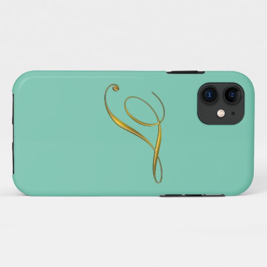 Gold Monogram Initiaal T Iphone 6 Hoesje (Achterkant (horizontaal))
