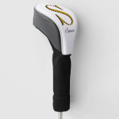 Gold Monogram Initiaal voor aangepaste naam Golfheadcover (Schuin)