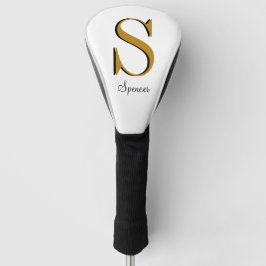 Gold Monogram Initiaal voor aangepaste naam Golfheadcover