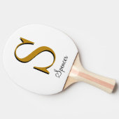 Gold Monogram Initiaal voor aangepaste naam Tafeltennisbatje (Zijkant)