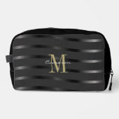 Gold Monogram Initial and Name On Black Gift Toilettasje (Voorkant)
