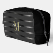 Gold Monogram Initial and Name On Black Gift Toilettasje (Rechterhoek)