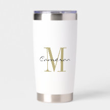 Gold Monogram Initial and Name Personalized