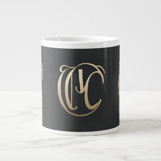 Gold Monogram Initial Mug - Personalized Gift Grote Koffiekop