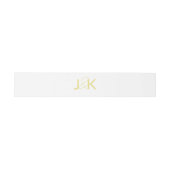 Gold Monogram Invitation Belly Band Uitnodigingen Wikkel (Vlak)