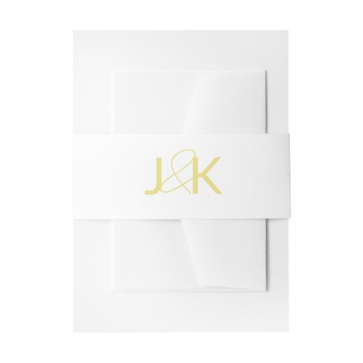 Gold Monogram Invitation Belly Band Uitnodigingen Wikkel (Voorkant Voorbeeld)