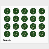 Gold Monogram J Initiaal Ronde Sticker (Vel)