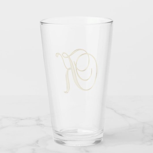 Gold Monogram K glas (Achterkant)