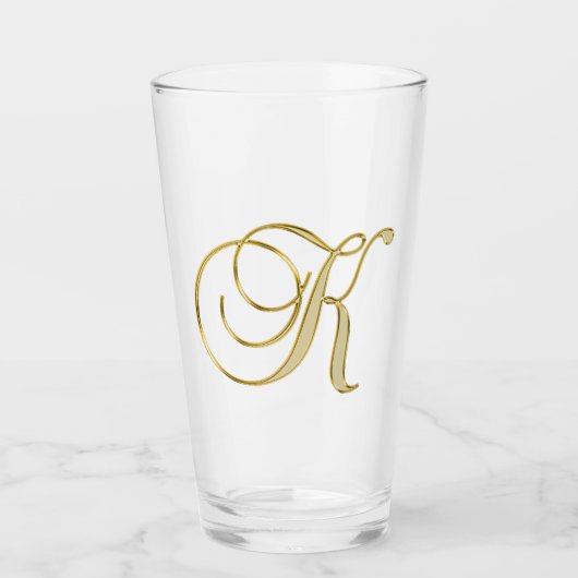 Gold Monogram K glas (Voorkant)
