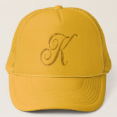 Gold Monogram K Initiaal Baseball pet pet (Voorkant)