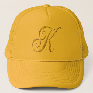 Gold Monogram K Initiaal Baseball pet pet