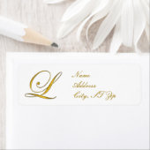 Gold Monogram L Gepersonaliseerd Retouradreslabels Etiket (Insitu)