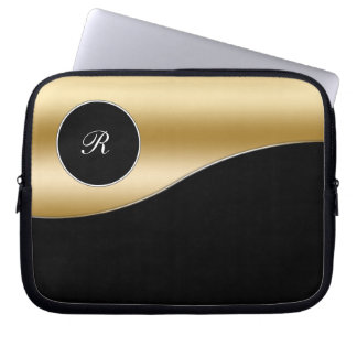 Gold Monogram laptop Hoesje Laptop Sleeve