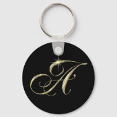 Gold Monogram Letter A Sleutelhanger (Voorkant)
