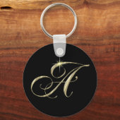 Gold Monogram Letter A Sleutelhanger (Voorkant)
