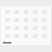 Gold Monogram Letter B Ronde Sticker (Vel)