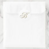 Gold Monogram Letter B Ronde Sticker (Tas)