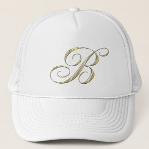 Gold Monogram Letter B Trucker Pet