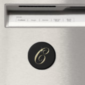 Gold Monogram Letter C-Initialen Magneet (Insitu (Vaatwasser))