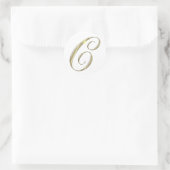 Gold Monogram Letter C-Initialen Ronde Sticker (Tas)