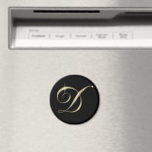 Gold Monogram Letter D Initialen Locker Magnet (Insitu (Vaatwasser))