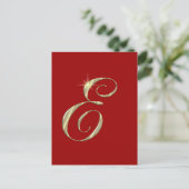 Gold Monogram Letter E Initiaal Briefkaart (Staand voorkant)