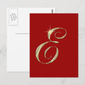 Gold Monogram Letter E Initiaal Briefkaart (Voorkant / Achterkant)