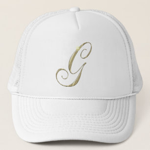 Gold Monogram Letter G Initialen Trucker Pet