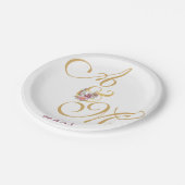 Gold MONOGRAM letter WEDDING PERSONALISEERD Papieren Bordje (Gekanteld)