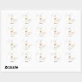 Gold MONOGRAM letter WEDDING PERSONALISEERD Ronde Sticker (Vel)
