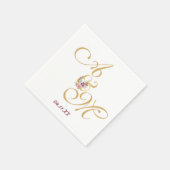 Gold MONOGRAM letter WEDDING PERSONALISEERD Servet (Hoek)