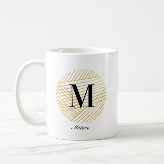 Gold Monogram / Logo aangepaste koffie-Mok Koffiemok (Links)