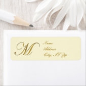 Gold Monogram M Gepersonaliseerd retour adreslabel Etiket (Insitu)
