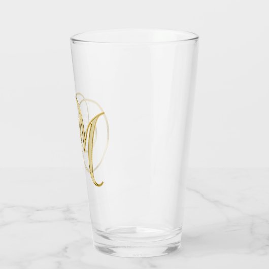 Gold Monogram M glas (Links)