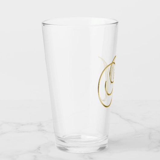 Gold Monogram M glas (Rechts)