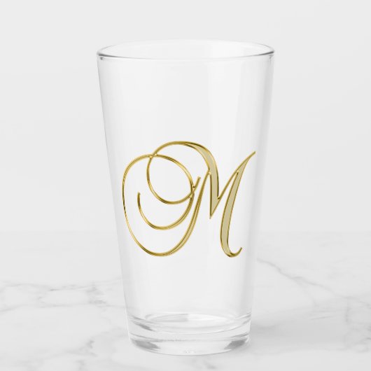 Gold Monogram M glas (Voorkant)