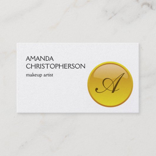 Gold Monogram Makeup Artist Visitekaartje (Voorkant)