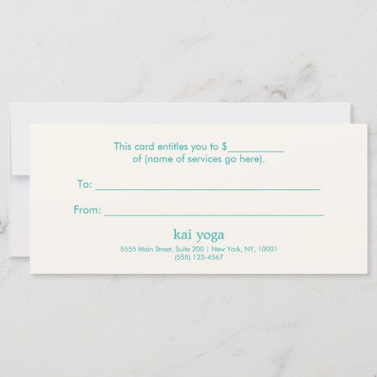 Gold Monogram Mandala Roze Coral Gift Certificate (Achterkant)