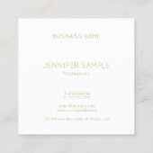 Gold Monogram Modern Simple Plain Ingeavanceerd Vierkante Visitekaartje (Achterkant)