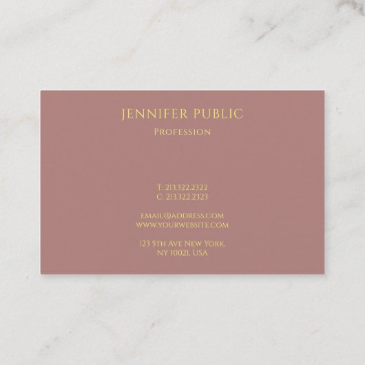 Gold Monogram Modern Sjabloon Professional Luxe Visitekaartje (Achterkant)