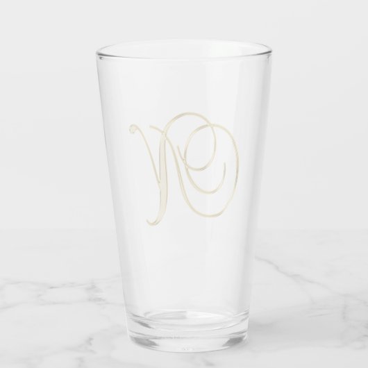 Gold Monogram N glas (Achterkant)