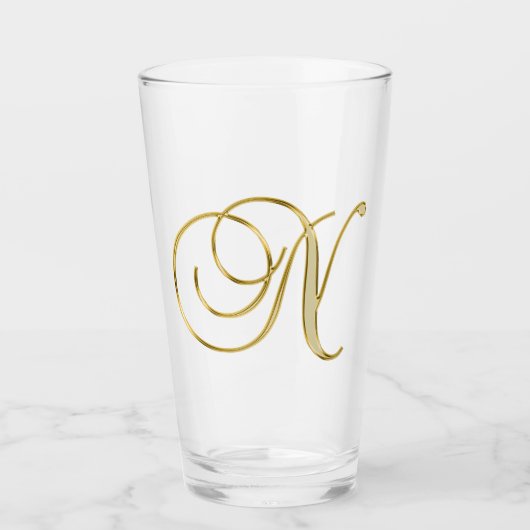 Gold Monogram N glas (Voorkant)