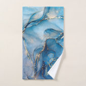 Gold Monogram naam Greenery Blue Agate Geode Bad Handdoek (Handdoek)