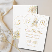 Gold Monogram Name Initiaal Weddenschap Save the D Save The Date