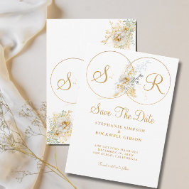 Gold Monogram Name Initiaal Weddenschap Save the D Save The Date