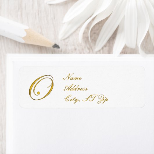 Gold Monogram O Return Address Labels (Insitu)
