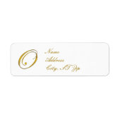 Gold Monogram O Return Address Labels (Voorkant)